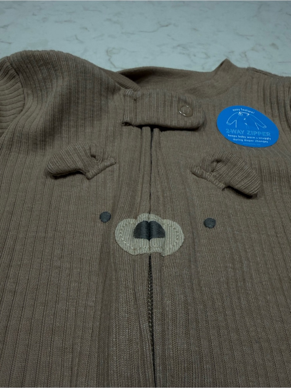 Carter's Brown Ribbed Footed One-Piece - Picture 4 of 4